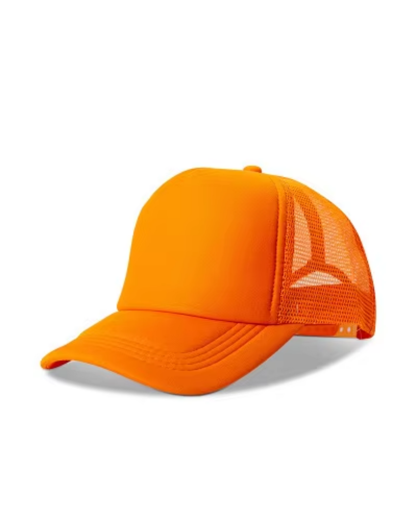 Orange mesh cap on a white background