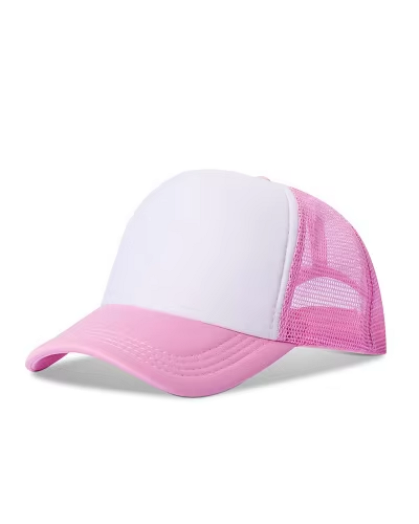 Pink and white cap on a white background