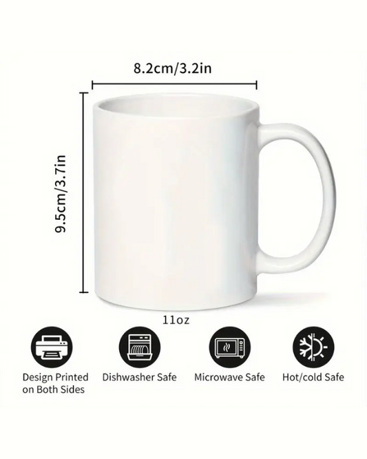 White flamingo ceramic mug 11oz for coffee and tea